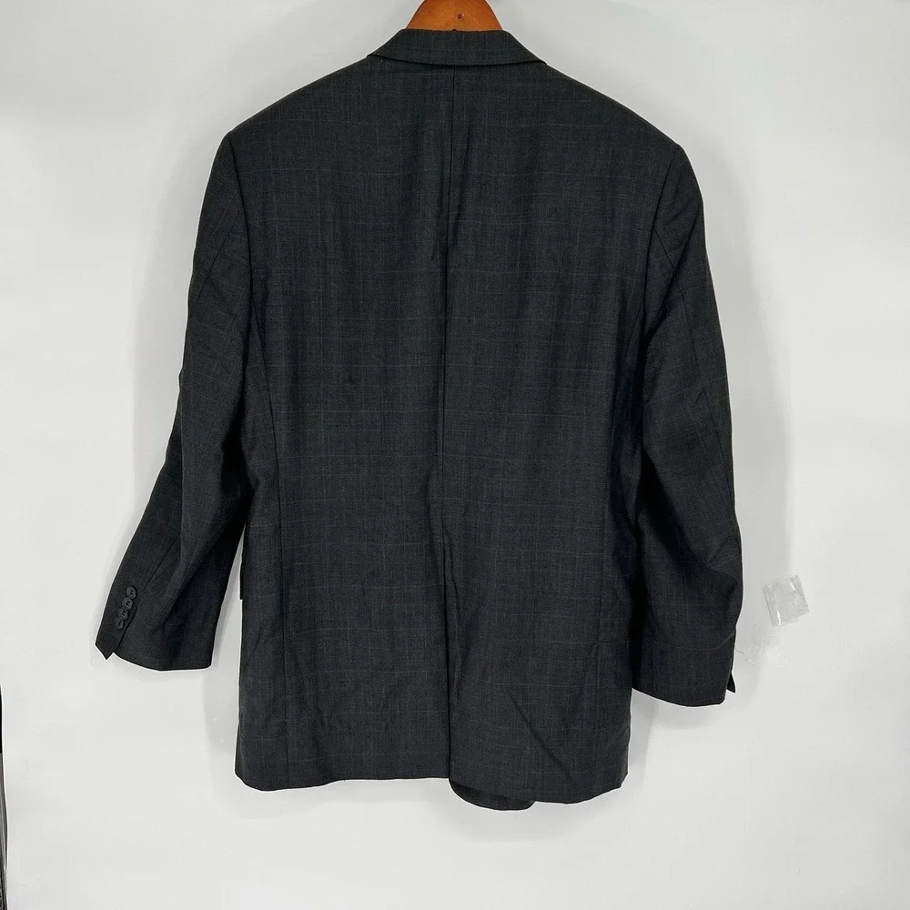 Hart Schaffner Marx Sport Coat Mens Size 40R Gray Windowpane Pattern‎